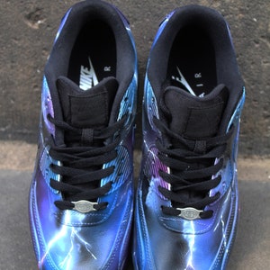 Custom Airbrush Nike Air Max 90 Thunderstorm Design Sneaker Art image 2