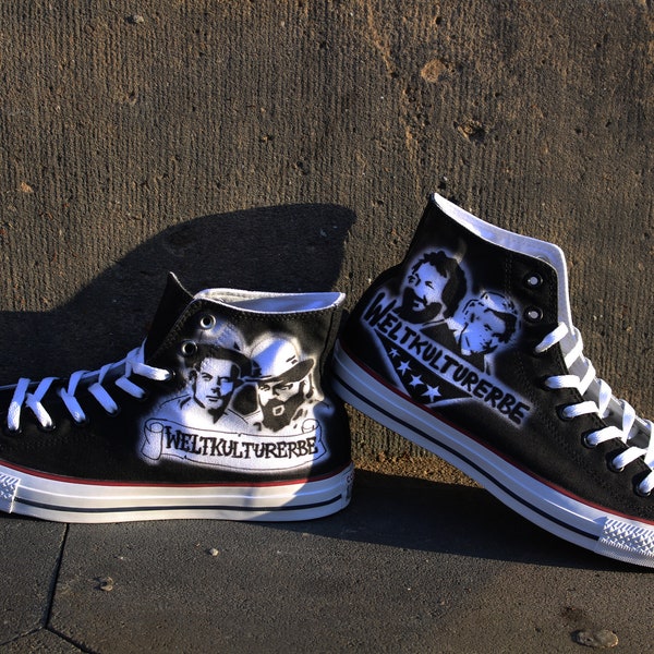 Airbrush converse allstar chucks bud spencer & terence hill handpainted art sneaker shoes schuhe UNIKAT