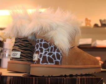 Coutume peint UGG Australia Boots « Afrique » design animal airbrush Art