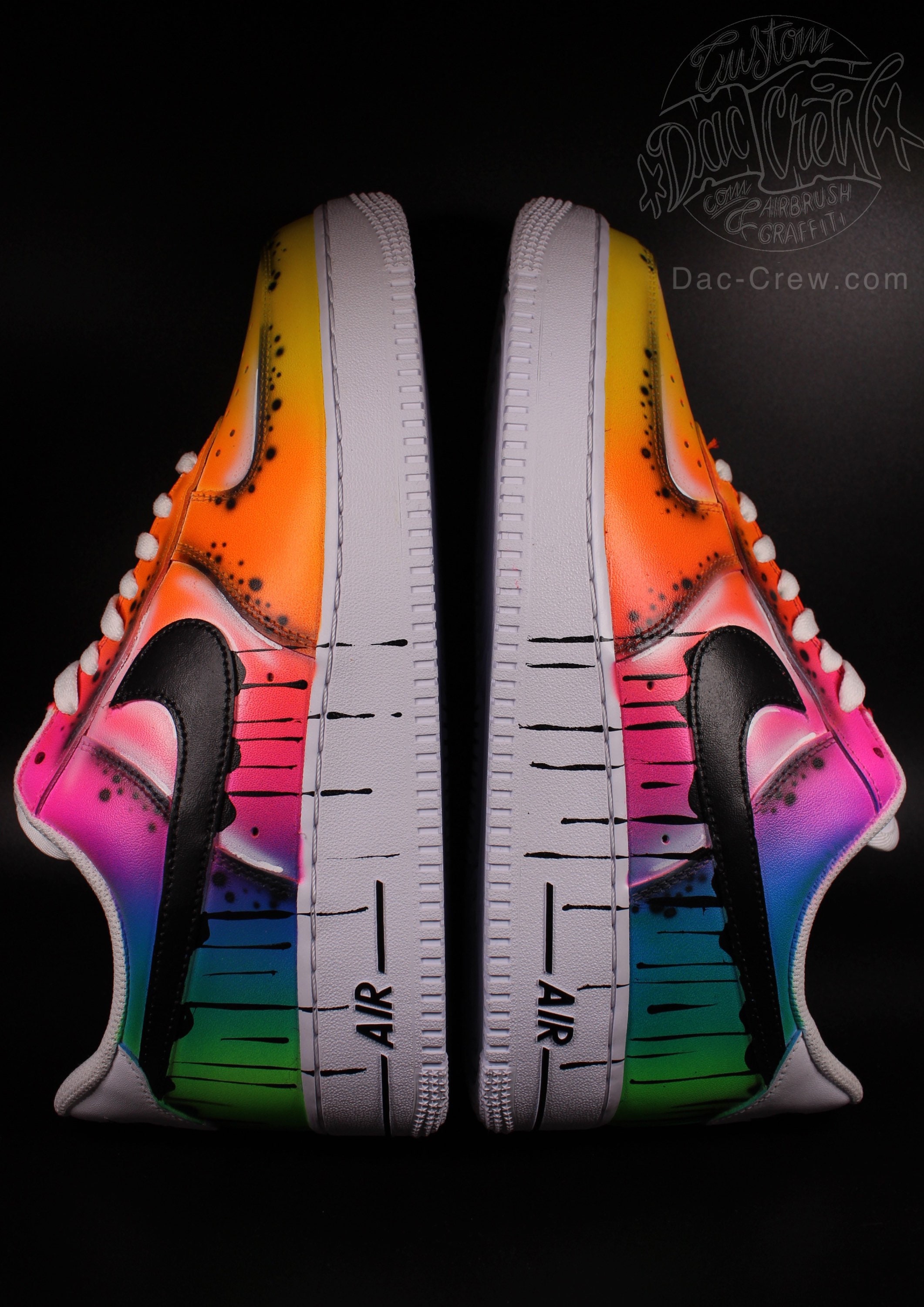 Custom Nike Air Force 1 “neon Flash” Unique and Handpainted
