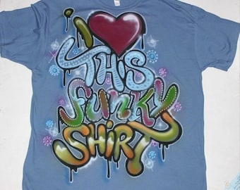Designer airbrush T-Shirt graffiti lettering on request individually customized fashion style