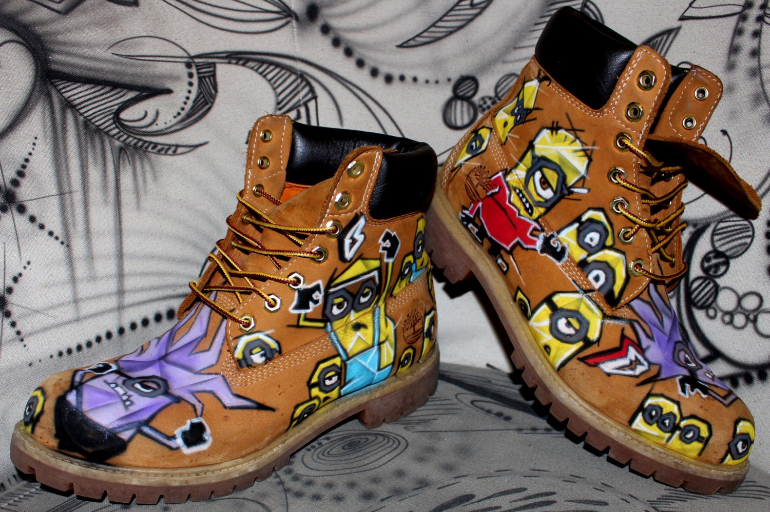 Concreet baard Droogte Airbrush Timberland Boots Design Custom Graffiti Style Fashion - Etsy