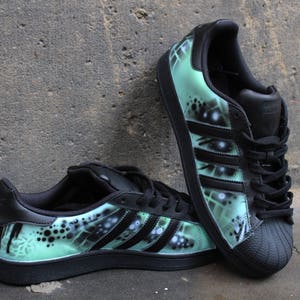 Custom Handpainted Superstar mint Abstract Etsy