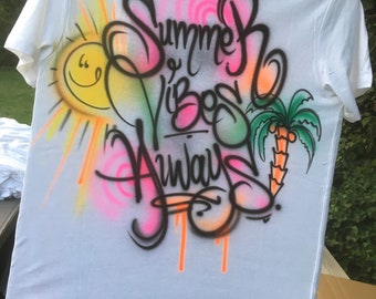 Aerografíe SU NOMBRE ¡Camiseta colorida de graffiti de verano en todos los tamaños! S-XXL