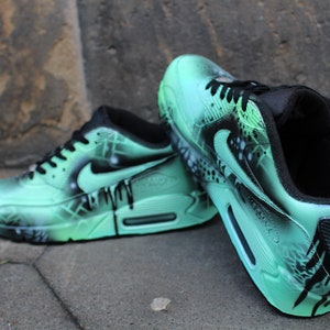 Custom Nike Air Max 90 Mint Abstract kicks unique and handpainted sneaker art image 2