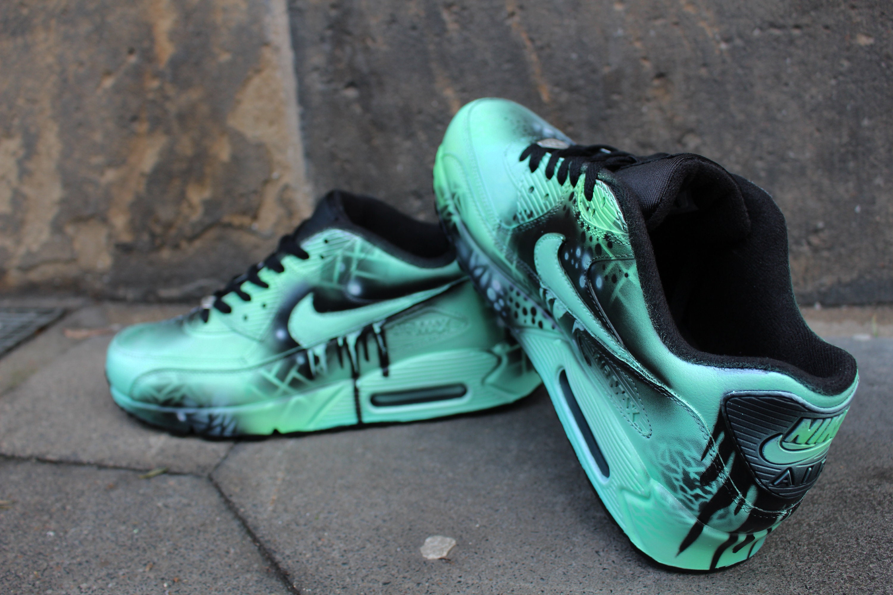 Sneakers  Womens Custom Painted Air Max 90/Sneakers/Shoes/Kicks/Art/Classic  Drip