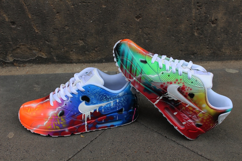 Custom Airbrush Nike Air Max 90 White Drip Galaxy Style "Unikat" Sneaker image 5