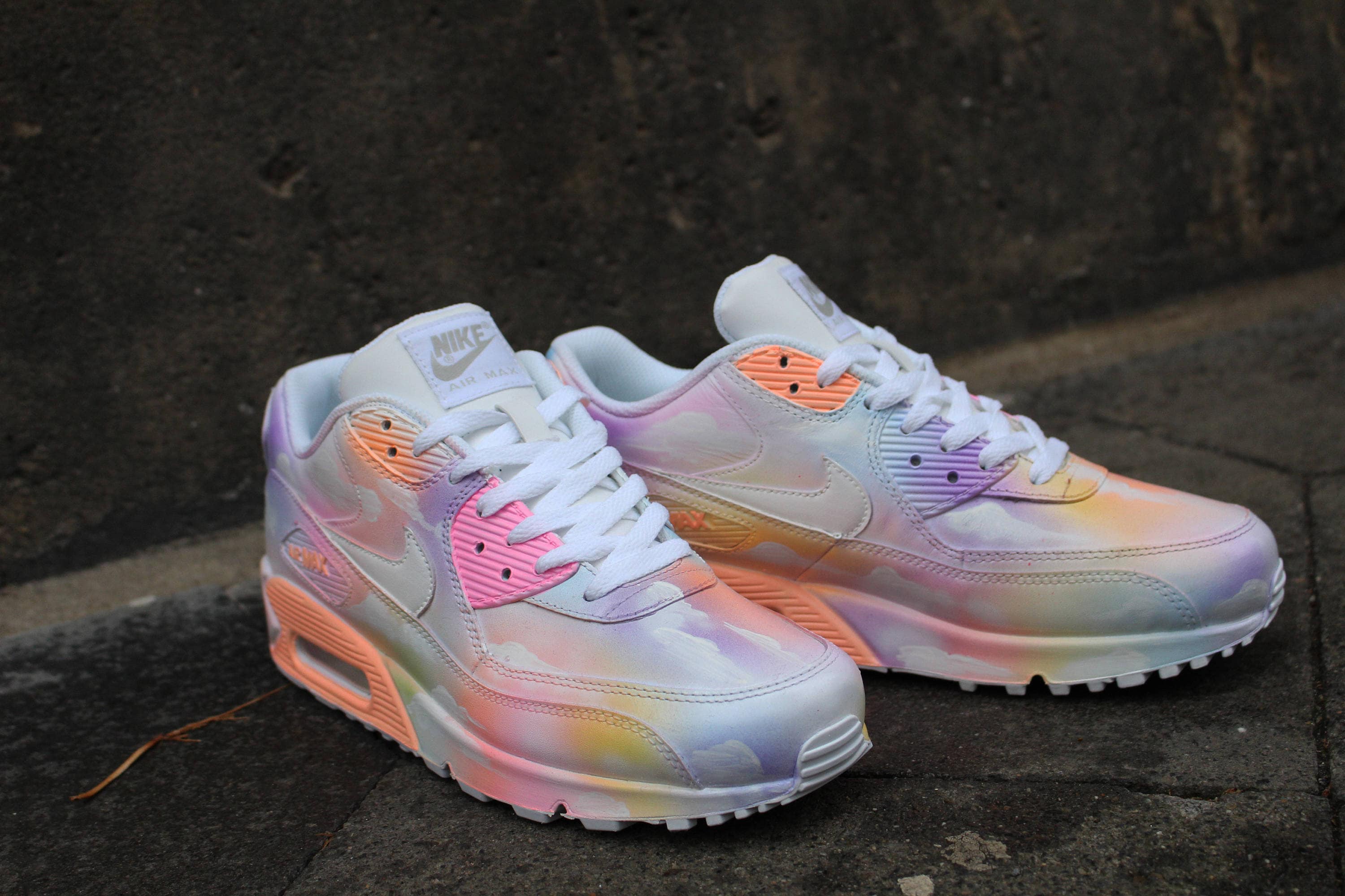 Custom Nike Air Max 90 Cloudy Pastel Dream Art - Etsy