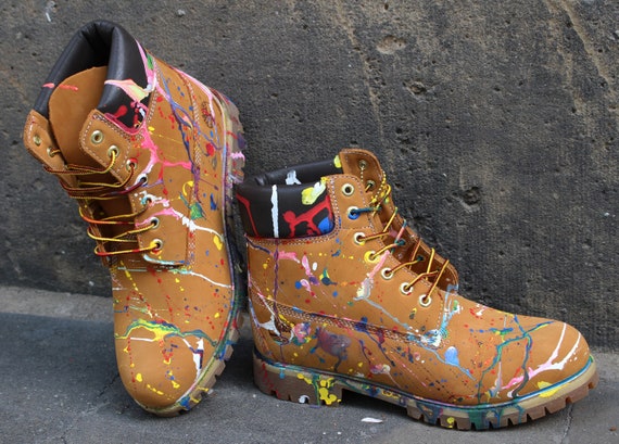 mental germen Atravesar Botas Timberland pintadas a medida Color Splash Estilo Arte - Etsy México