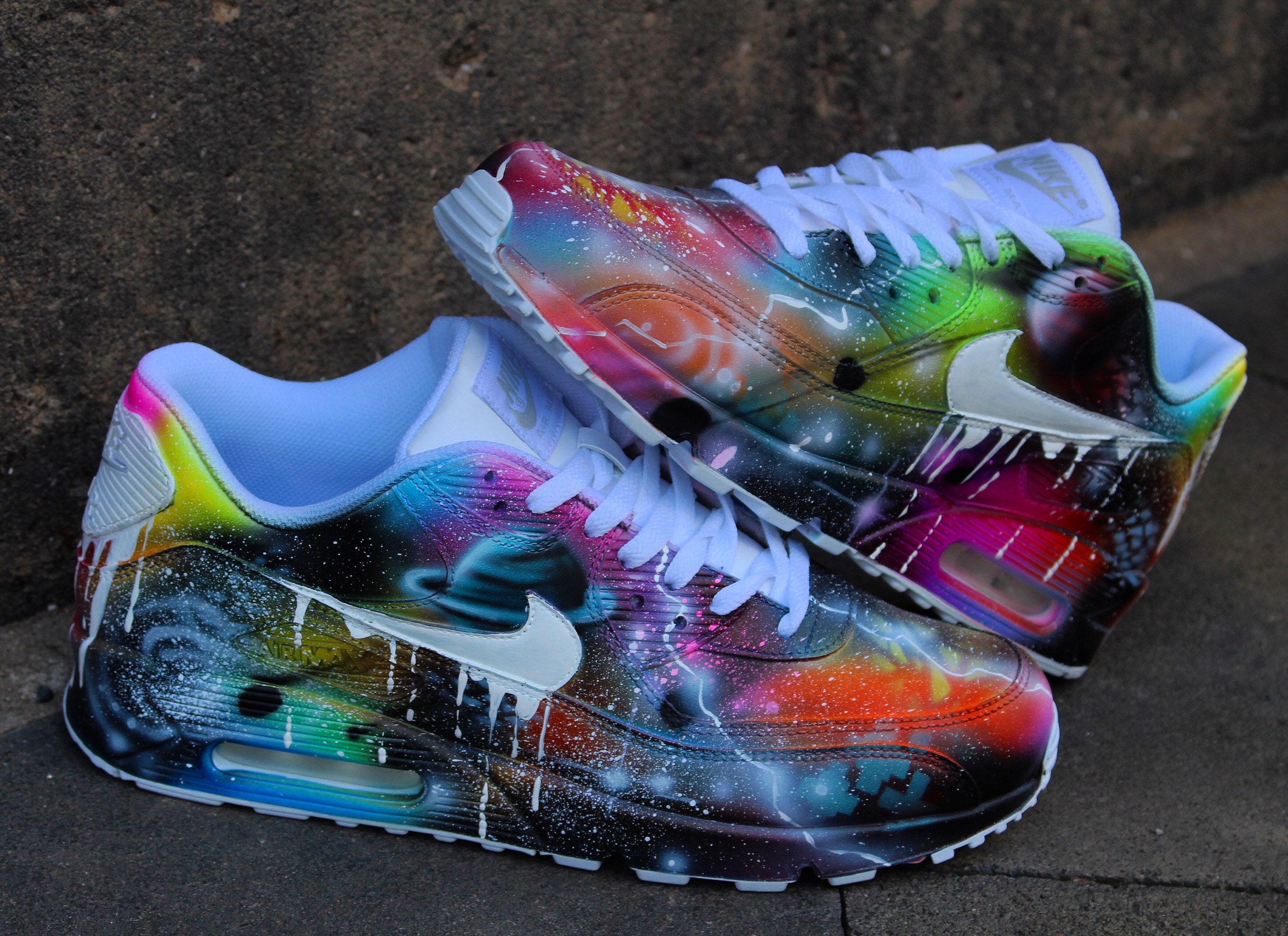 Custom Nike Air Max 90 Funky Galaxy Colors Graffiti Airbrush -  Norway