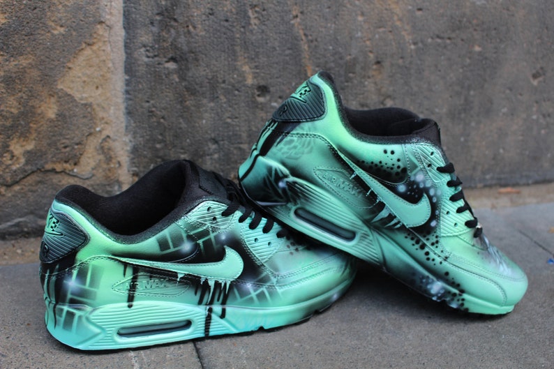 Custom Nike Air Max 90 Mint Abstract kicks unique and handpainted sneaker art image 4