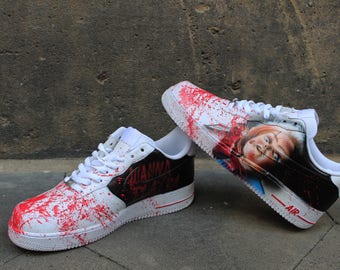 Zapatillas Nike Air Force One CHUCKY pintadas a mano | Etsy México
