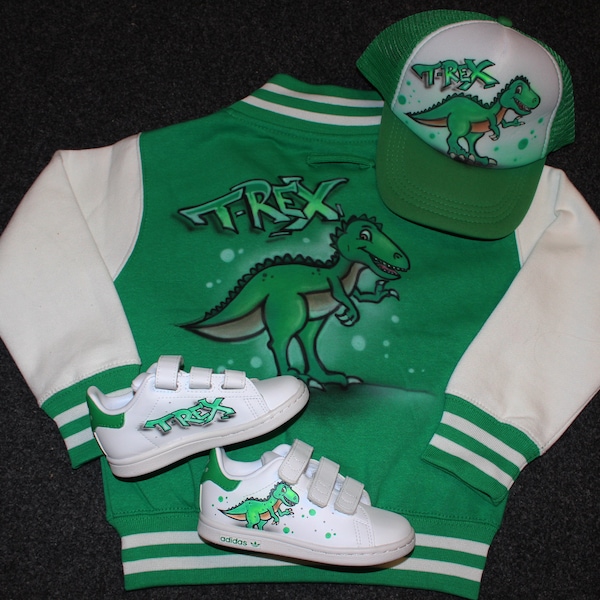 Designer Kids Airbursh Clothing Set - Adidas Stan smith, College Jacket, Cap - individual design