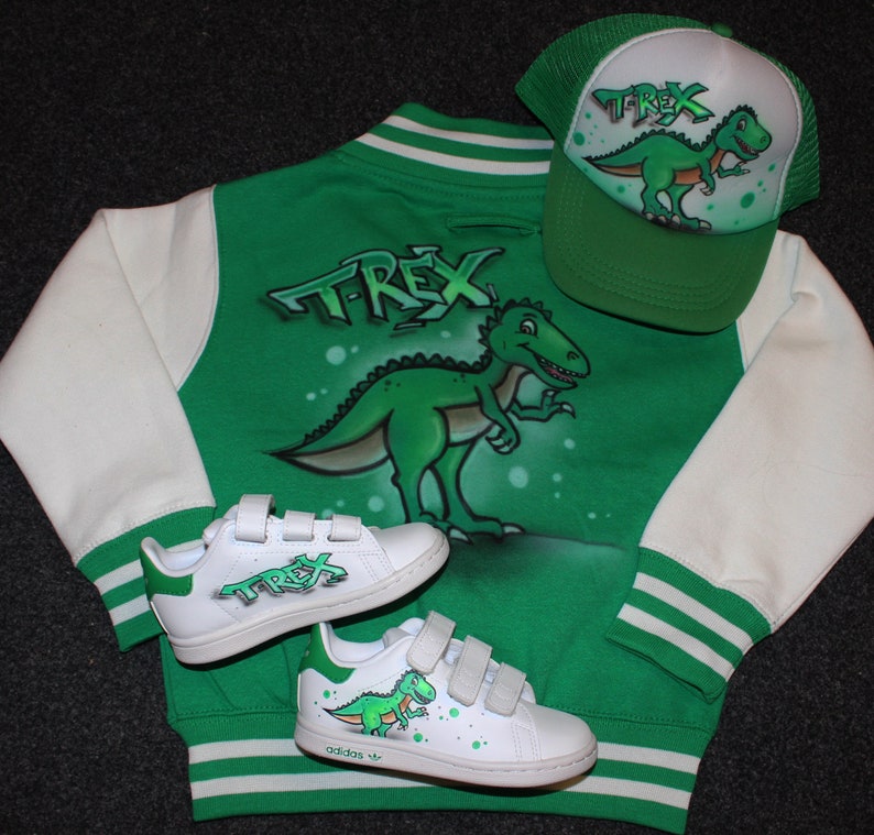 Designer Kids Airbursh Clothing Set Adidas Stan smith, College Jacket, Cap individual design image 1