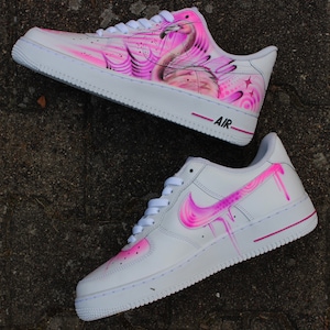 Custom Nike Air Force 1 “Pink Flamingo” Street Art Graffiti Style Sneaker Art