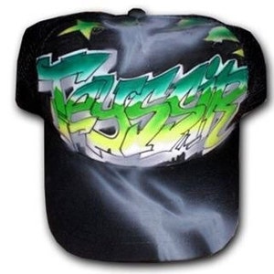 Custom Airbrush Trucker Mesh Cap Hat Graffiti Your Name UNIKAT image 5