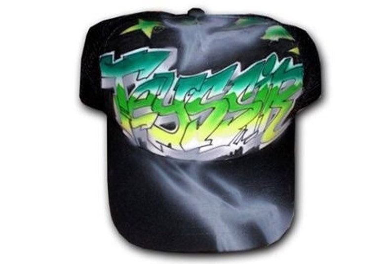 Custom Airbrush Trucker Mesh Cap Hat Graffiti Your Name UNIKAT image 5