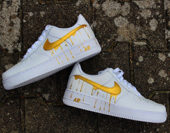Nike Air Force Ones Gold Drip