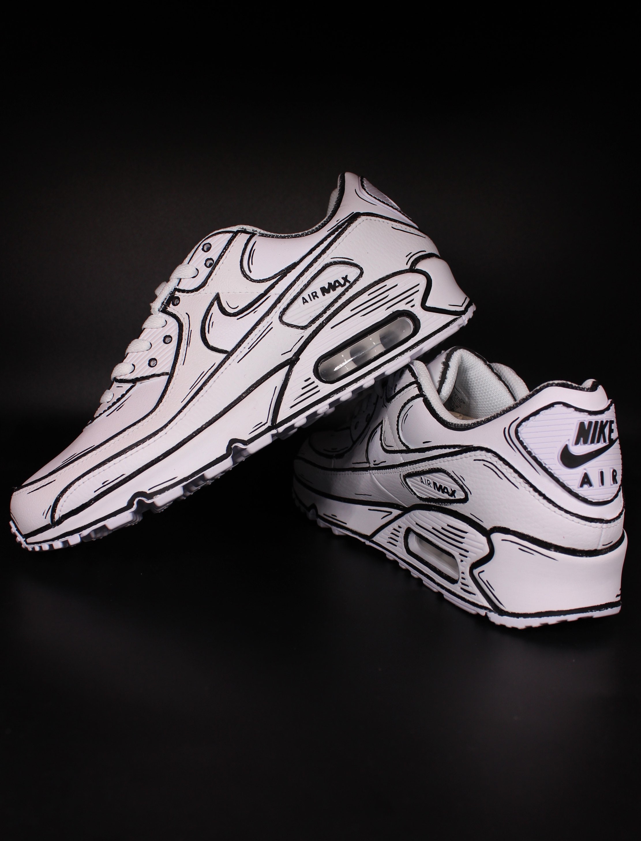 Nike Air Max 90 Custom 'Black n White Plaid' Edition