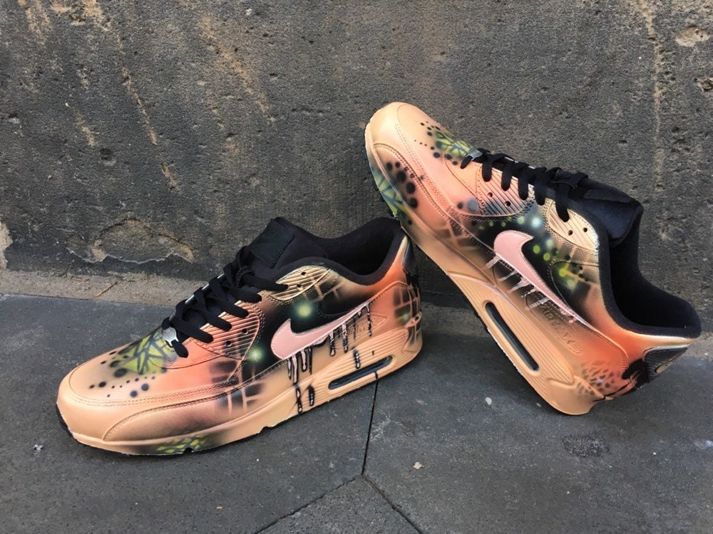 Miami Dolphins Orange Splat Custom Nike Air Max Shoes White