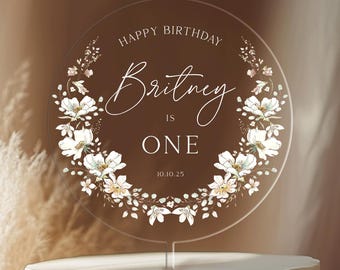 Custom Name Acrylic Birthday Cake Topper, 1st Birthday Cake Topper, 1st Birthday Cake Decor, First Birthday Cake Topper Acrylic