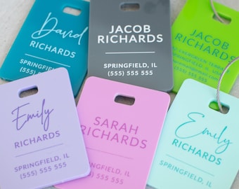 Luggage Tags, Personalized Luggage Tags, Backpack Tags, Custom Name Tags for Backpacks, Bag Tags, Custom Name ID Tags, Travel Gifts