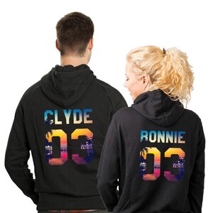 bonnie and clyde matching moletom com capuzs