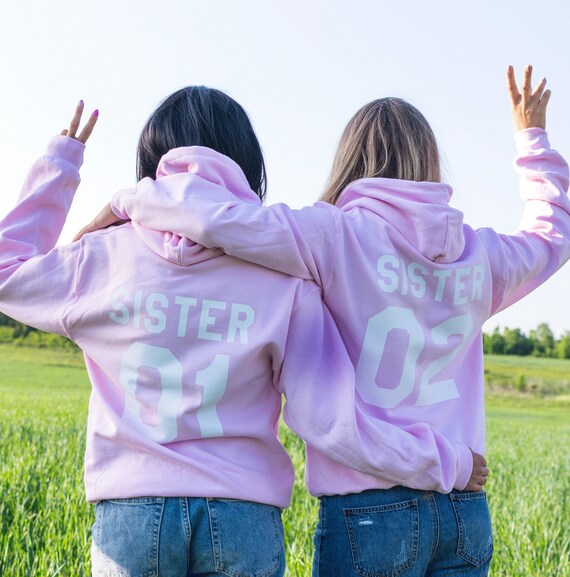 Regalo para hermana pareja hermana 01 hermana 02 sudaderas | Etsy México