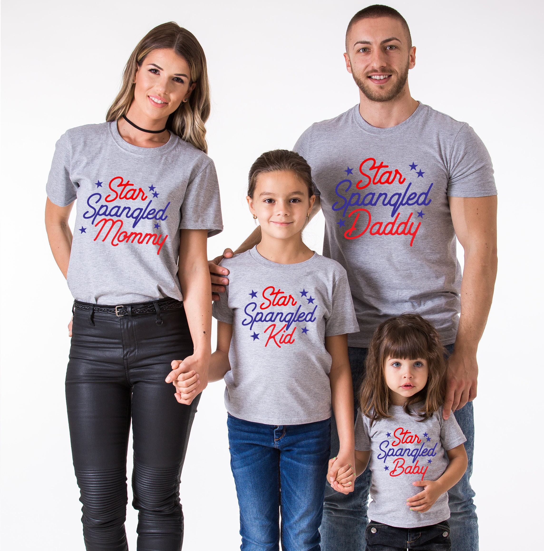 Family Shirts Star Spangled Daddy Mommy 