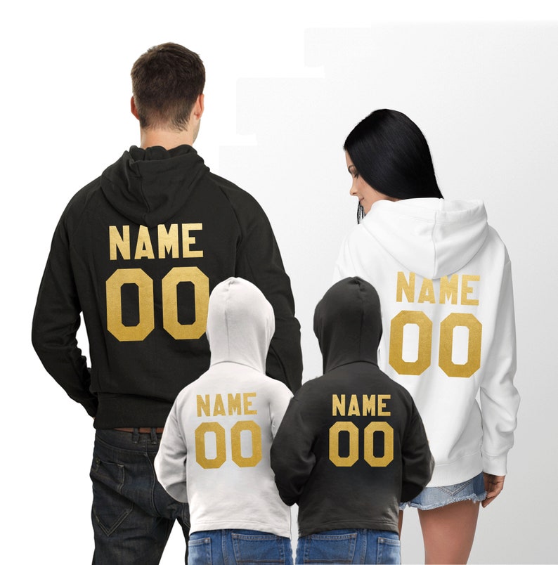 Personalized Gift Matching Family Hoodies Custom Name Family Etsy