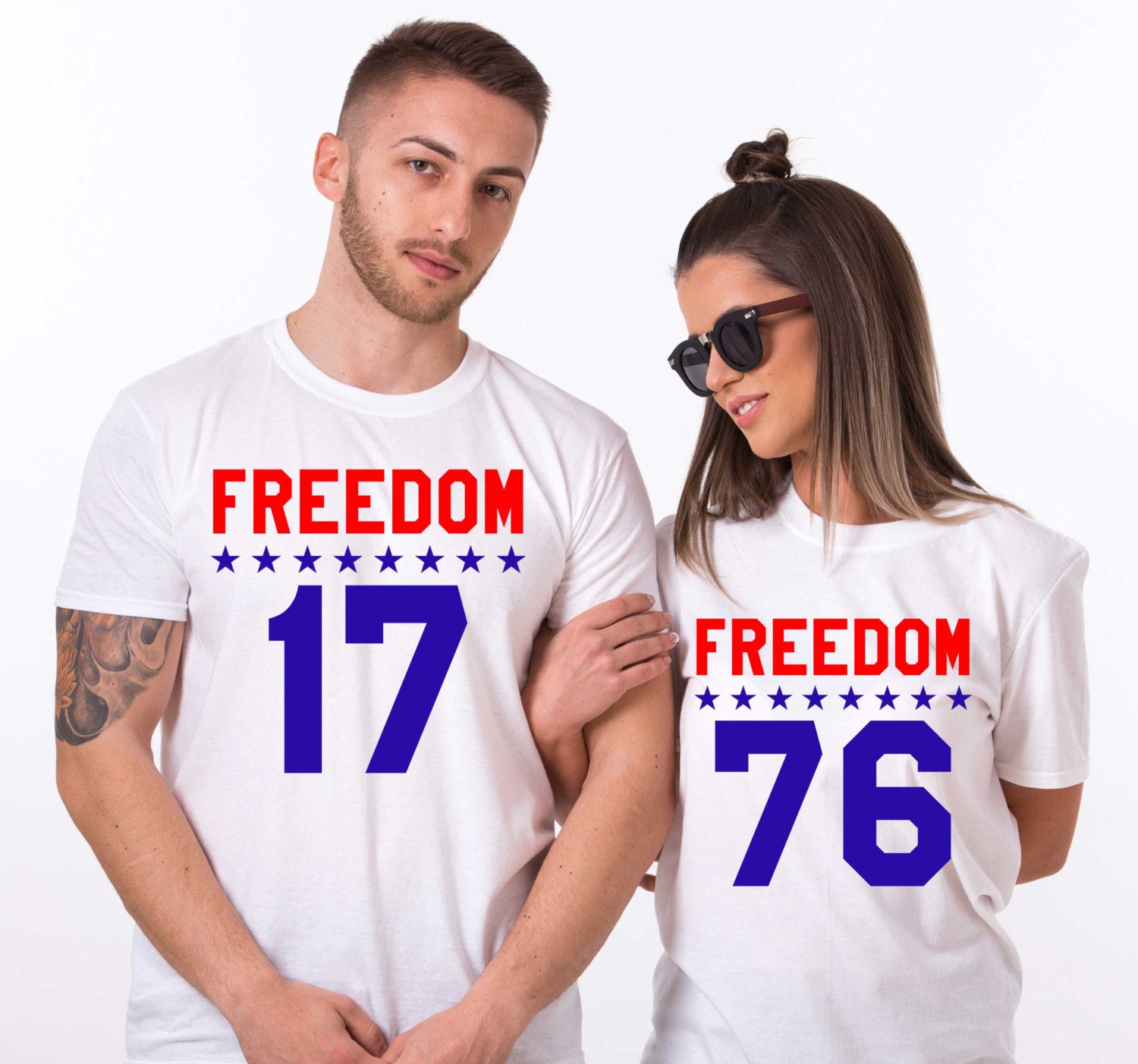 4th July 4th of July Couple Shirts 