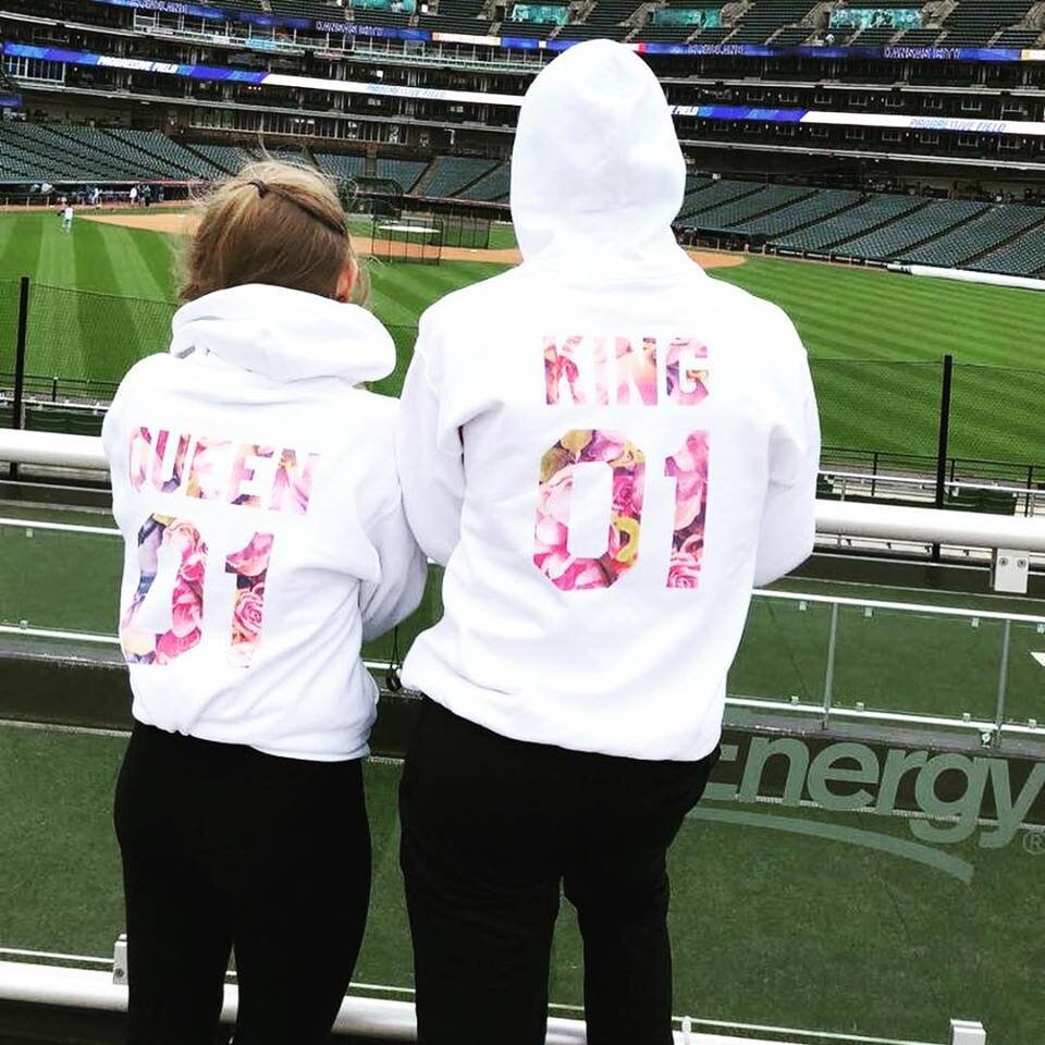 matching couple hoodies king and queen