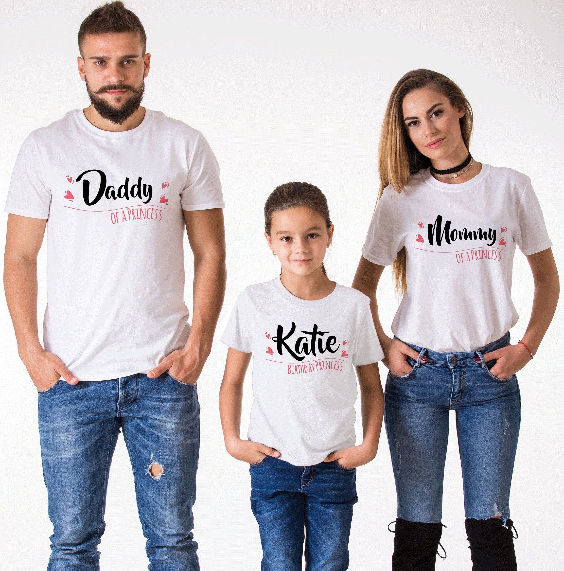 Papá de 4 princesas señores t-shirt camisa cumpleaños regalo de nacimiento hija 