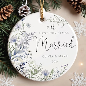 Our First Christmas Married Gift, First Christmas Married Ornament, Personalized Married Christmas Ornament, Mr and Mrs Christmas Gift