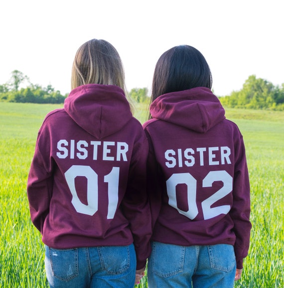 Regalo para hermana pareja hermana 01 hermana 02 sudaderas | Etsy México