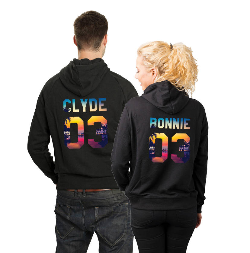 bonnie and clyde matching moletom com capuzs