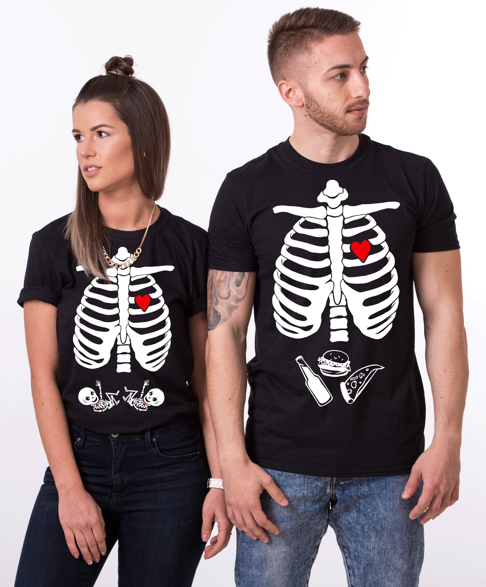 TWIN Maternity Shirt Skeleton Shirt Mom 