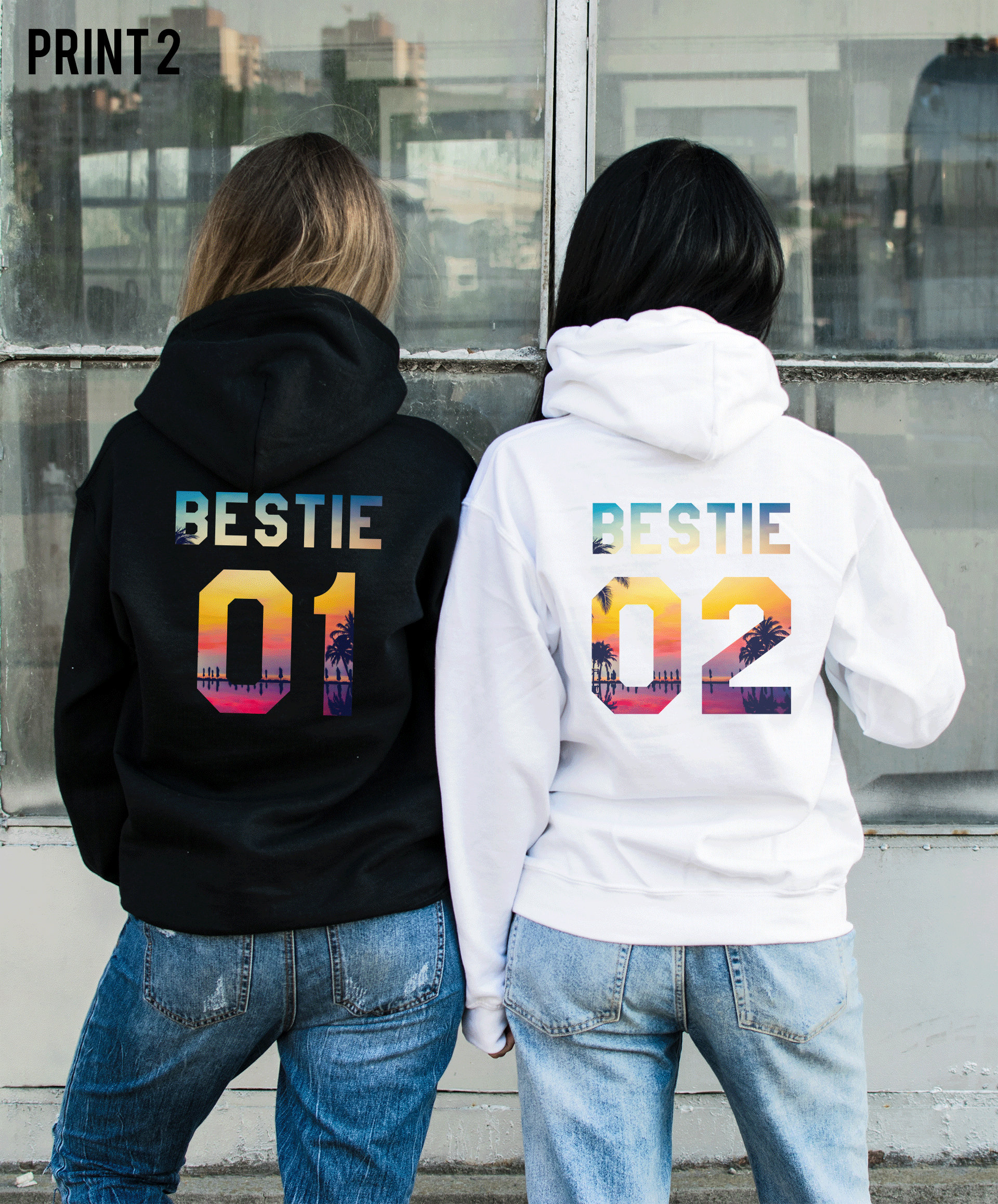 Gift for Bestie Matching Bestie 01 Bestie 02 Hoodies Best Etsy