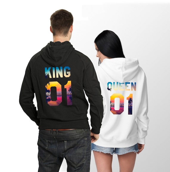 King Queen 01 Couple Matching Valentines Love Men Women Unisex Hooded Sweatshirt Hoodie