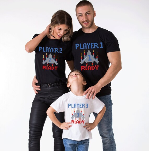 Family Birthday Shirts Player 1 Player 