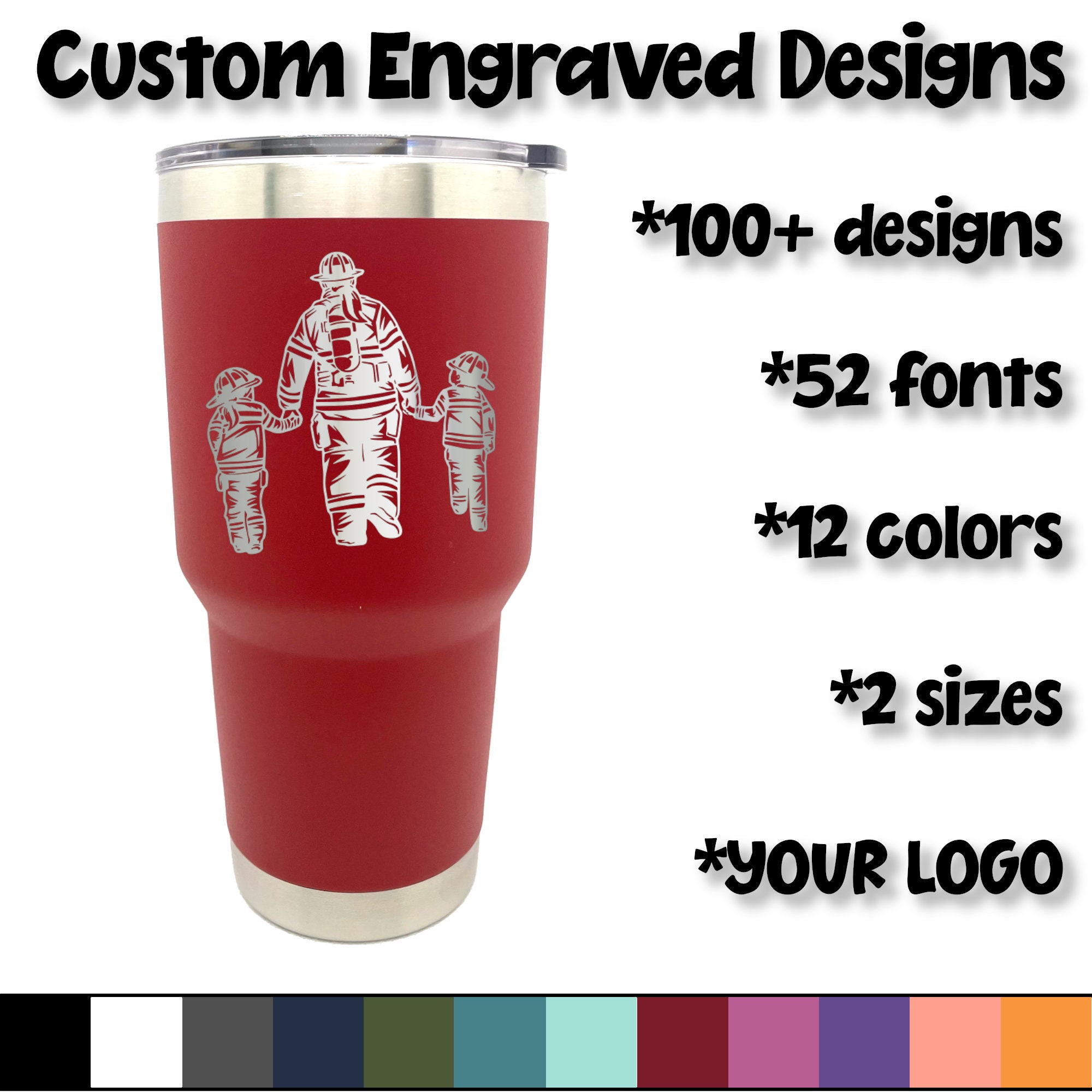 IAFF Custom Engraved Tumbler cup - YETI 20oz or 30oz Firefighter