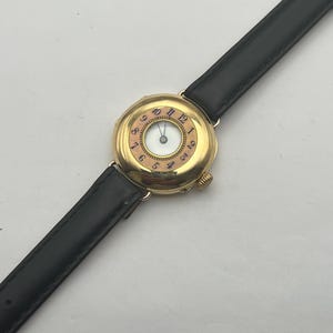 1920’s Helvetia Solid 18 Karat Yellow Gold Demi Hunter Guilloche Enamel Bezel. Divine