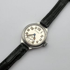 1917 Waltham Cadet WW1 Trench Watch - 7 Jewel Fixed Lug Case, Vintage Military Timepiece