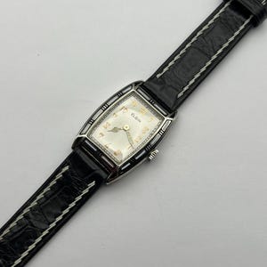 1929 Elgin 14 Karat White Gold, Model 210, Enamel Accents, Rare Model