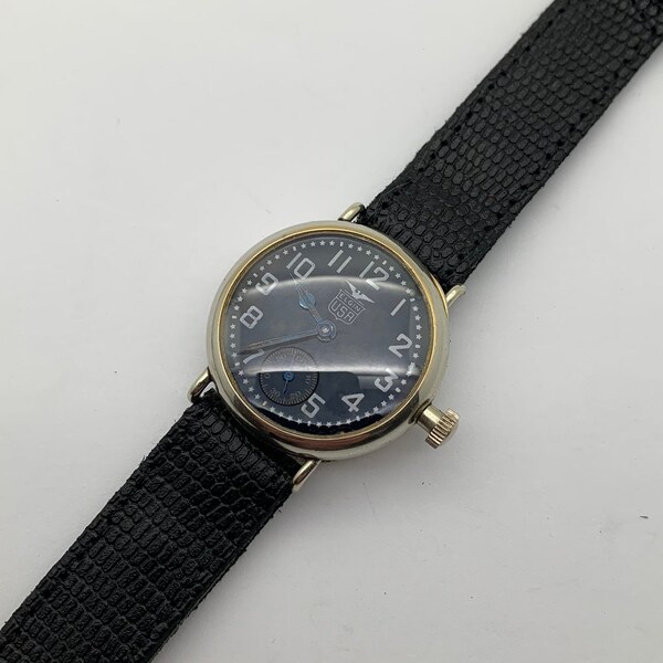 1918 Elgin "Foch" WW1 / Trench Watch, Rare Small Font Dial. 7 Jewel,