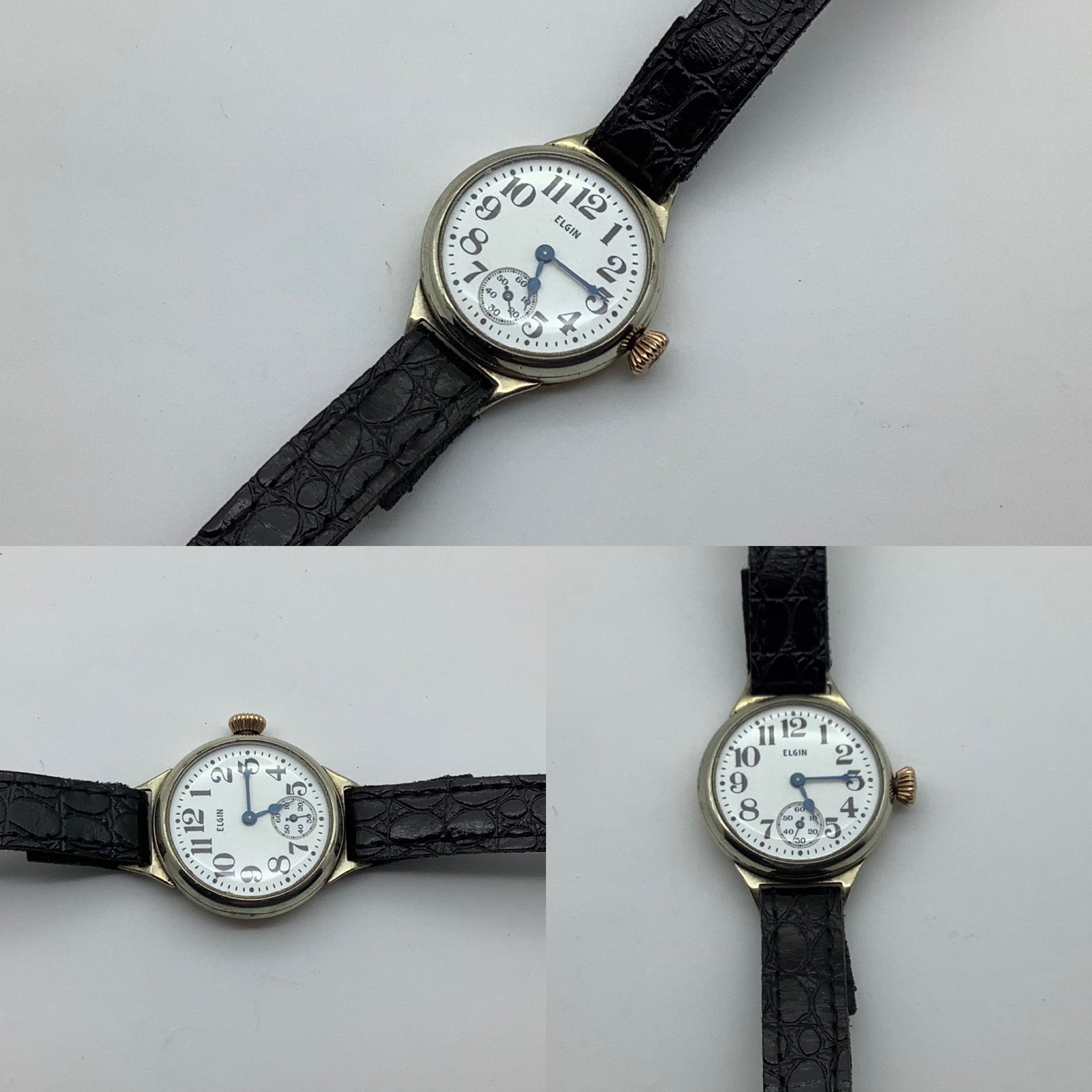 1916 Elgin 15 Jewel Trench WW1 Watch Bold Military Dial