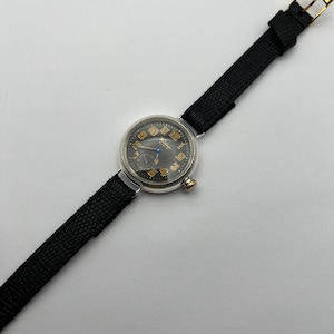 1904 Hermetic Sterling Silver 15 Jewel Black Dial Dennison Trench WW1 Watch - Antique Military Timepiece