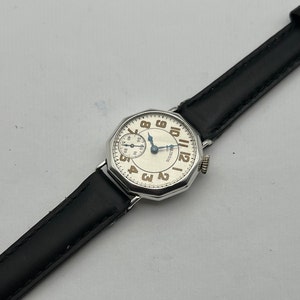 1917 6/0 Rare Decagon (10 sided) Sterling Silver Trench Watch, 15J
