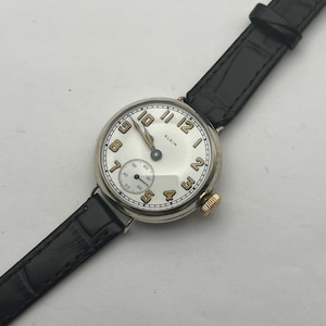 Elgin 1911 Trench / WW1 watch, Stunning  Luminous Shadow Box Military Dial, 15 Jewel!