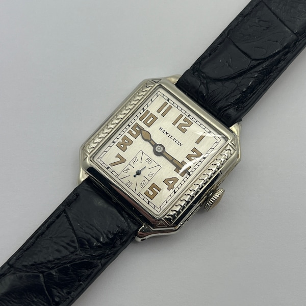 1929 Hamilton "Square B" Art Deco, 17 Jewels, Beautiful Condition